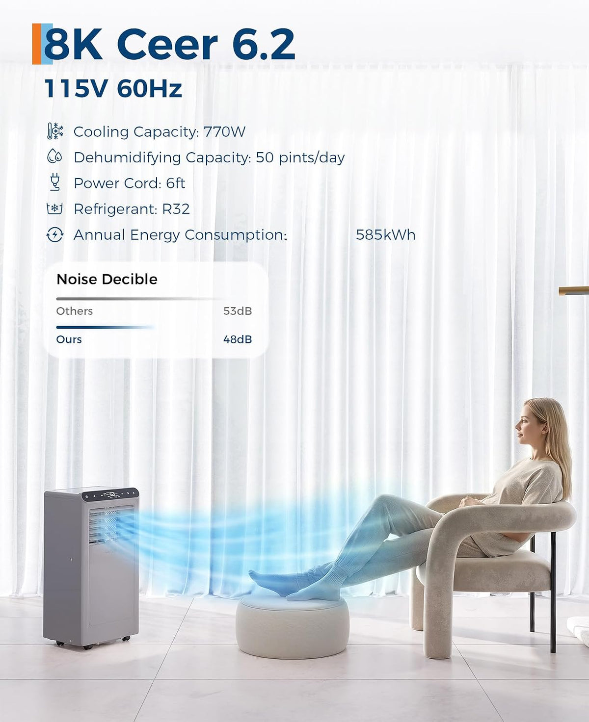 garveehome 8000btus portable air conditioners with remote control,350 showing dimensions