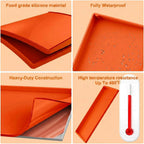 BANGIE 36" Silicone Griddle Mat for Blackstone Accessories - Anti-Warping & UV-Resistant Full-Wrap Cover for 4-Burner Flat Top Grill, Prevents Condensation Rust (Orange)