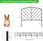 decorative fence 17in x 7.9ft garden metal fence shown in use