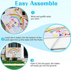blank yard signs with stakes, remiawy 10 pack, side view