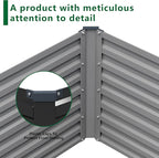 12x4x2FT Galvanized Raised Garden Bed Kit,Vegetable Plant Boxes-Rectangle Metal Flower Box,Large Planter Raised Beds Outdoor Garden for Planting,Fruit,Herb-Black