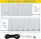 NICETOWN 2 Panels Outdoor Curtains Waterproof Extra Long 95" for Patio, Windproof Top & Bottom Grommet & Back Tab Weighted Blackout Outdoor Drapes with Rope for Fixed, 84" Wide, Greyish White