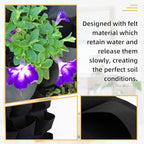Hanging Planting Grow Bags, 72 Pockets Hanging Vertical Wall Planter Wall Mounted Grow Bag Outdoor Indoor Gardening Vertical Greening Flower Container, Planting Bags Storage Bags(1.0 m × 1.0 m, Black)