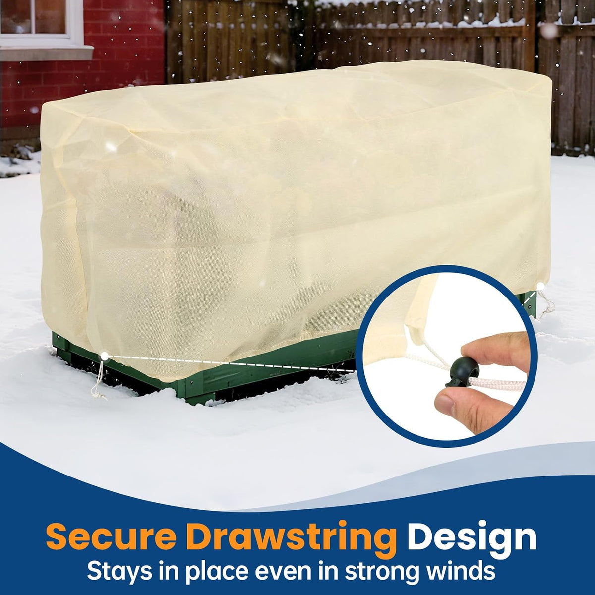 plant covers freeze protection, 2 pack, fits 4, side view