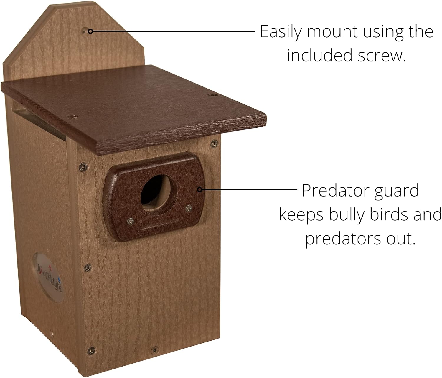 Recycled Poly Lumber Standard Bluebird Bird House (Brown and Brown)