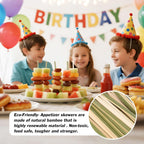 200 Pcs 12inch Natural Green Flat Wide bamboo kabob skewers for grilling Fruit Sticks Kebabs appetizers Barbecue Kababs Party mini wooden bbq skewers