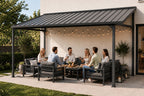 8x10 ft lean to gazebo, wall mounted hardtop, main product view
