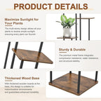 6 Tier Plant Stand Indoor Outdoor, Wood Metal Corner Shelf, Multiple Flower Pot Rack Holder Shelves, Planter Shelf Display Storage Organizer for Patio Living Room Balcony (Black)