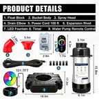 Pond Fountain Aerator,Pond Aerator,with Dynamic LED RGB Lighting Adjustable Modes, Digital Timer | 1 HP 15,000 GPH, 750W 110V, 100FT Cord - for Large Ponds, Lakes & Outdoor Water Features