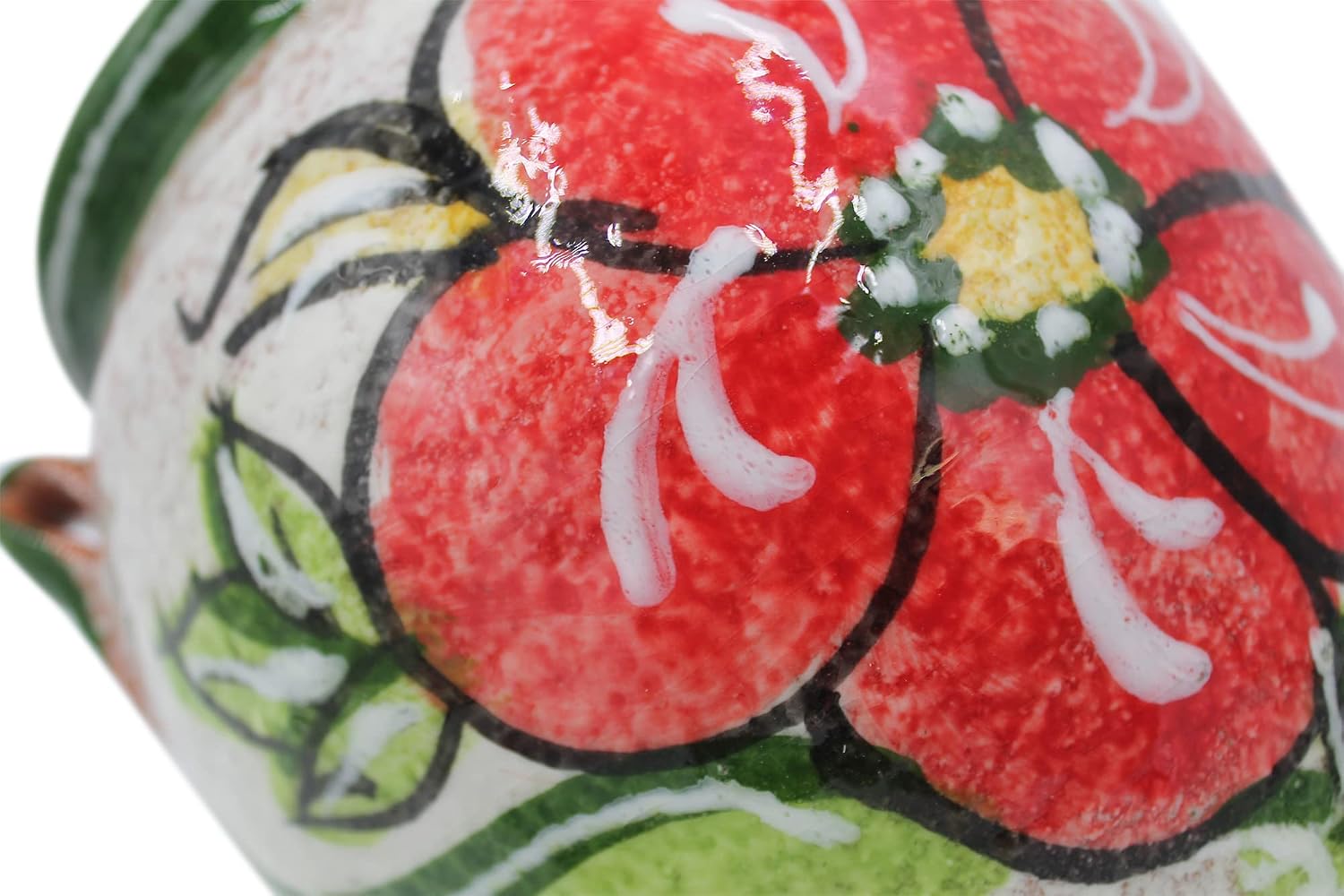 Spanish Hand-Painted Wall Orza Flower Pot, Green Design