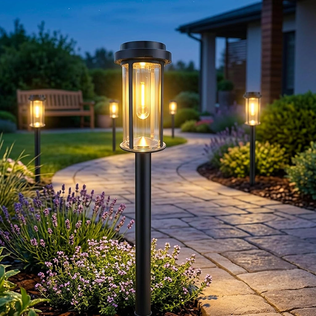 DERAYSION Solar Lights Outdoor, 8 Pack Upgraded Solar Pathway Lights, LED Solar Garden Lights, Waterproof Outdoor Solar Lights for Path, Driveway, Walkway Yard Decor - Warm White