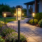 DERAYSION Solar Lights Outdoor, 8 Pack Upgraded Solar Pathway Lights, LED Solar Garden Lights, Waterproof Outdoor Solar Lights for Path, Driveway, Walkway Yard Decor - Warm White