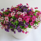 Artificial Flowers for Outdoor, UV Resistant Fake Silk Flowers, Realistic Faux Plants for Outside Indoor Porch Patio Window Box Planter Home Decor (20, Purple Rosy Pink)