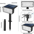 T-SUN Green Solar Spot Lights Outdoor 4 Pack, 49 LED 2 Lighting Modes, IP65 Waterproof Landscape Spotlights, 2 in 1 Auto On/Off Solar Lights for Yard, Garden, Driveway, Pathway