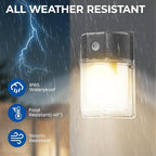CINOTON 26W LED Wall Pack Light with Dusk to Dawn Sensor, 3000LM [100-277Vac] LED Wall Lights IP65 Waterproof Outdoor Security Flood Lighting for Yard Patio Barn Porch 3000K-Warm White 2 Pack