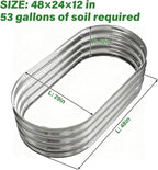 Galvanized Raised Garden Bed for Outdoor: 4X2X1ft Durable Metal Vegetable Plant Container Kit（2 Pack）