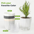 6 Pack Self Watering Plant Pots 8.4" Self Watering Planters for Indoor and Outdoor Plants African Violet Self Watering Clear Pots for Plants Large Herb Orchid Flower Houseplant Pots, Dark Grey
