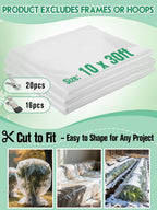 alphatool 10 x 30ft plant covers freeze protection showing dimensions
