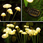 KAQ Solar Garden Lights Outdoor 6PK 48LED, Mushroom Solar Lights Outdoor, IP65 Waterproof Firefly Light Outside Decor for Patio Pathway, Sway by Wind for Pathway Garden Decorations, Warm White