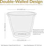 Sunnydaze 24-Inch Anjelica Large Plastic Pot for Plants - Outdoor Double-Walled Large Plastic Planter with Drillable Drainage Holes - Slate - 4pk
