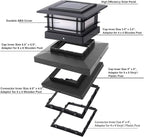Dynaming 2 Pack Solar Post Cap Lights Outdoor with Flickering Flame Light, Fence Post Solar Lights Fit for 4x4 5x5 6x6 Vinyl/Wooden Posts, High Brightness SMD LED Lighting Decor for Garden Deck Patio