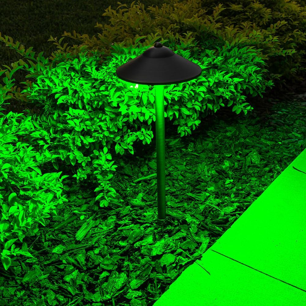 VOLT 12V RGBCW LED Landscape Lighting Kit (6 Spotlights, 4 Path Lights) | Solid Brass, Bronze Finish, Color Changing, RGBCW, 150W Low Voltage Transformer & Remote Control Included