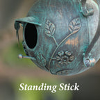 Bird Houses for Outside, Outdoor Bird House, Teapot Shaped Hanging Bird House, Antique Metal Bird House, Decorative Bird Houses, Unique Humming Bird Houses for Garden Patio Yard Lawn Backyard Decor