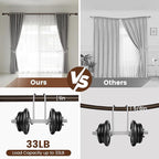 1” Diameter brown curtain rod Itself is 30 to 90 inch. 1 Pack Fits 30-84 inch Windows with Heavy Duty Adjustable brown curtain rods Splicing Metal Extra Long Curtain Rod