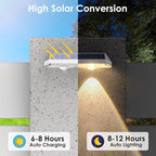 2 Pack Solar Fence Lights - 2PK Solar Outdoor Light Warm White/Daylight White/Cold White 3 Mode Deck Lights for Outside, Deck Fences, Stair Railings, Pools and Walls