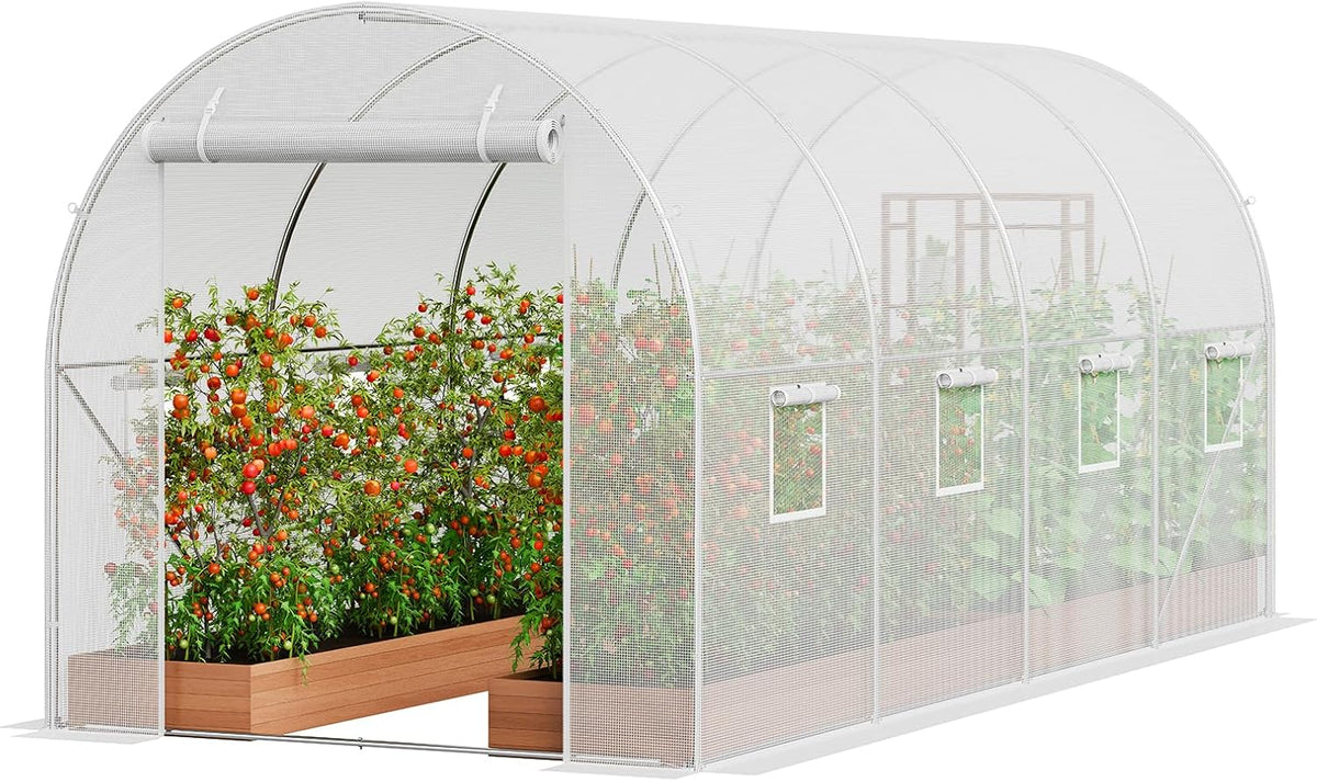 vevor walk-in tunnel greenhouse, 14.6x6.4x6.3 ft hoop house, main product view