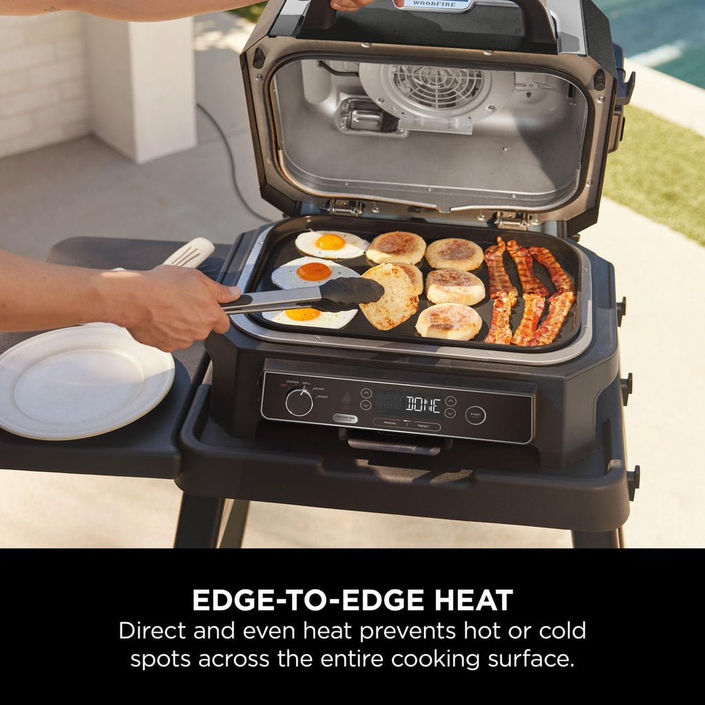 Ninja Woodfire XL Flat Plate, Non-Stick Flat Top BBQ Griddle Plate | Official Accessory, Compatible with Ninja Woodfire XL BBQ Grill OG850 / OG901, Black, XSKOGXLFPLTEU