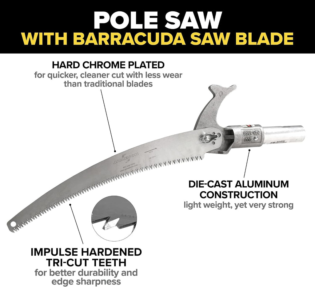 Jameson FG-6PKG-7 FG-Series Manual Pole Saw and Tree Pruner with Two 6-Foot Fiberglass Poles