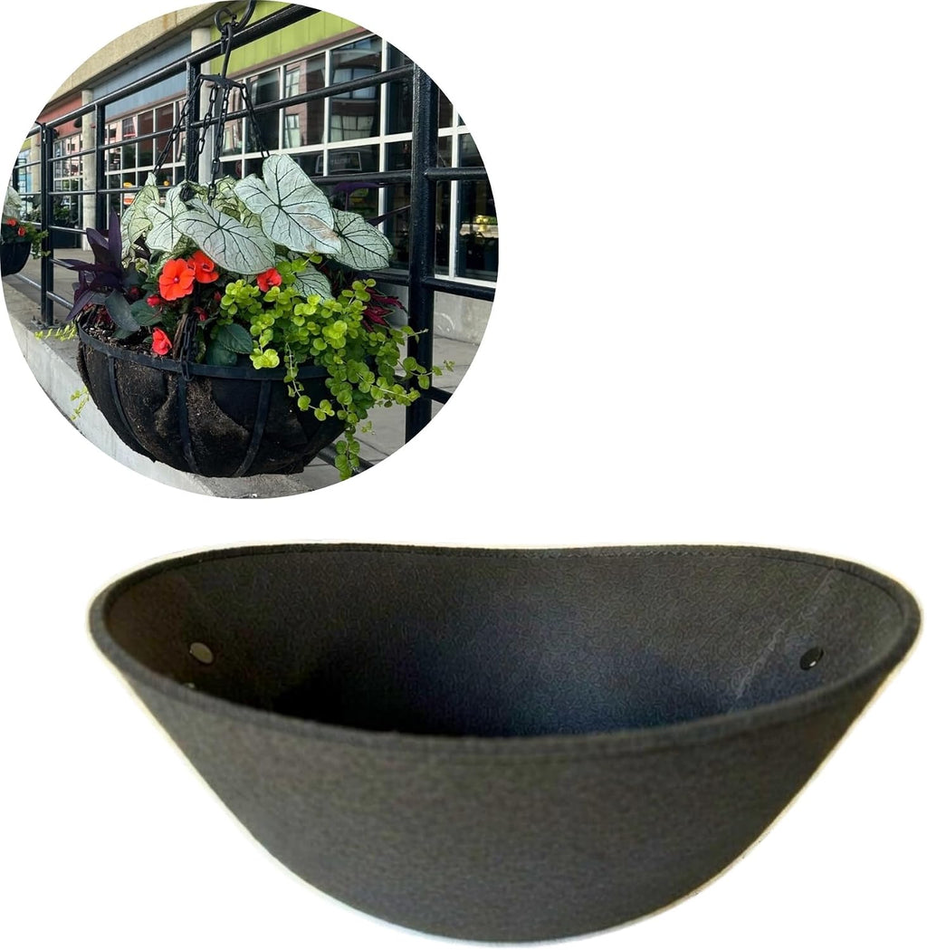 EZ Swap 20" Fabric Coco Liner Replacement for Round Hanging Baskets – Bird Proof Moisture Retaining Planter Insert, Made in Green Bay, WI