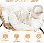 Vongrasig Outdoor Wicker Egg Chair PE Rattan Chair with Cushion, Oversized Patio Lounge Chair for Outdoor, Indoor, Balcony, Backyard, Garden, Beige