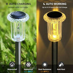 Solar Lights Outdoor 10 Pack Solar Pathway Lights Outdoor LED Waterproof Stainless Steel Driveway Lighting for Outdise, Yard, Walkway, Sidewalk, Garden, Lawn (Warm White)