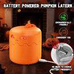 Rechargeable Halloween Pumpkin Lantern Light Collapsible Jack O Lantern | Battery Operated Pumpkin Lantern with Lanyard - Halloween Party Favor Decoration Outdoor Light up Pumpkin for Halloween Party