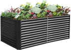 land guard 8x4x3ft rectangular galvanized raised garden beds, main product view