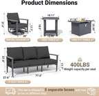aluminum outdoor patio furniture set with 5.1-inch cushions on a desk or shelf