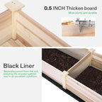 VIVOSUN Wooden Raised Garden Bed, 48 x 24 x 30 Inches, Outdoor Wood Planter Box with Gloves and a Liner, with Trellis for Vine Climbing for Garden, Patio, Balcony, Backyard and Outdoors (Pack of 2)