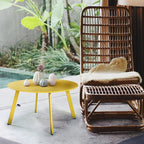 Grand Patio Round Steel Patio Coffee Table, Weather Resistant Outdoor Large Side Table, Yellow…