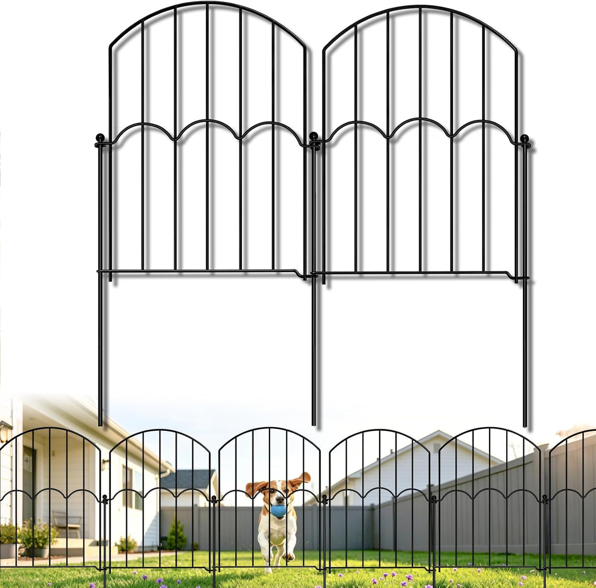 gotgelif 25 panels decorative arched garden fence, 17''x27, main product view