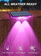 Solar Lights Outdoor for Mailbox, House Numbers, Address, Sign with 6 RGB Colors/Warm White/Cool White, IP65 Waterproof Fence Lights, Solar Powered Dusk to Dawn Wall Light Outside (4 Pack)