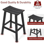 Stoog All-Weather Bar Stools Set of 4, 28" Height Outdoor Bar Stools, Low Maintenance, for Patio, Deck, Kitchen Counter, and Garden, Black