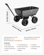 vevor 7 cu.ft 1200lbs poly garden cart dump, view 9