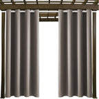 DIVA EN CAMINO DEC Outdoor Patio Curtain Waterproof Darkening Thermal Insulated Indoor Curtains for Bedroom, Porch, Living Room, Pergola, Cabana, W52 x L95, Taupe, Set of 2 Panels