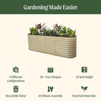 32" Extra Tall Raised Garden Bed Kits, 2 x 8 x 2.7ft Raised Planter Box Outdoor, 3.5 x 6.5 x 2.7ft Deep Root 9 in 1 Modular Metal Raised Beds for Gardening Vegetables Flowers Fruits - British Green