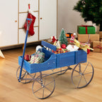 goplus wagon planter, decorative wooden garden planter with, front angle view