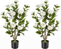 3ft 2-pack artificial camellia trees, main product view