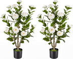 3ft 2-pack artificial camellia trees, main product view