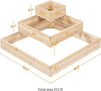 Yaheetech 3 Tier Wooden Raised Garden Bed 44.5'' L×44.5″ W×20.5″ H, 2 PCS Horticulture Open-Bottom Planter Raised Garden Bed for Flowers/Herbs/Vegetables Planter Flower Box